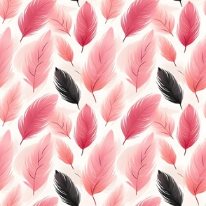 Black Feather Fabric, Wallpaper and Home Decor