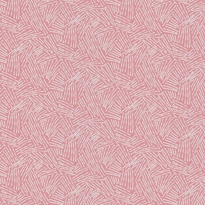(S) Cross Hatch Hay Modern Abstract Minimalism, Rose Pink and White