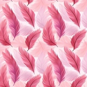Pink Feathers Fabric, Wallpaper and Home Decor