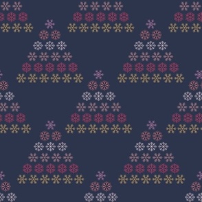 Snowflake Christmas Tree Dark Blue