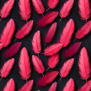Pink Feathers on Black - small