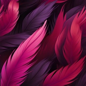 Pink & Purple Feathers - medium