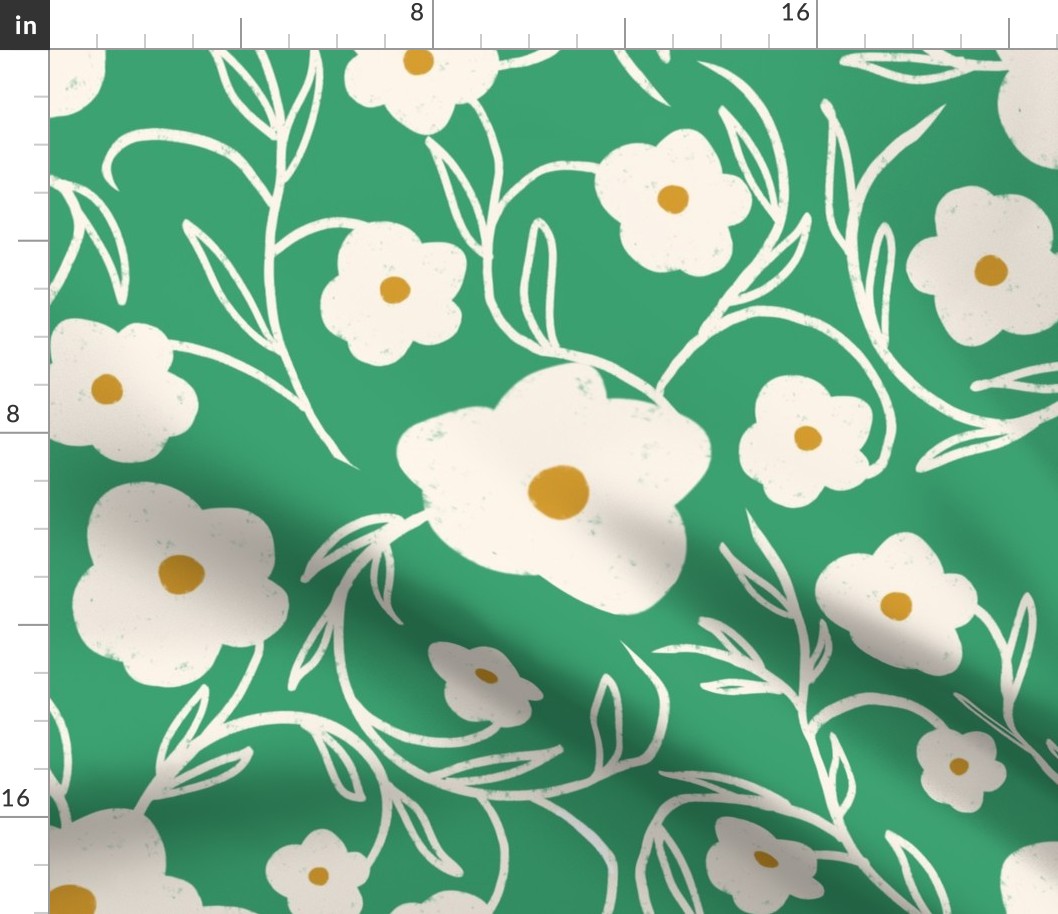 Floriography Modern Floral Daisy Green