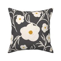 Floriography Modern Floral Daisy Charcoal