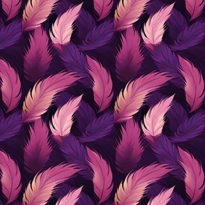 Purple Feathers Fabric, Wallpaper and Home Decor