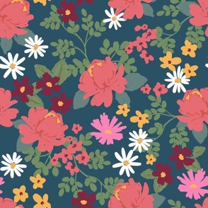 Joyful Florals in Navy