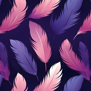 Pink & Purple Feathers - large