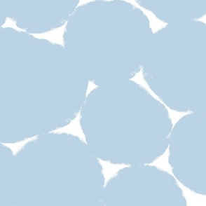 Large Fog light blue and white Overlapping Abstract Polka Dots - blue White Geometric - Modern Graphic artistic brush stroke spots - Minimal Trendy Scandi Style Circles