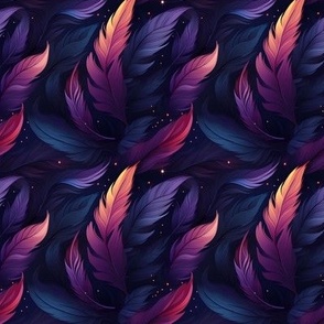 Blue & Purple Feathers - small
