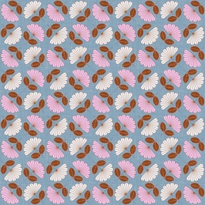 Normal scale • Spring floral - pink, blue & white