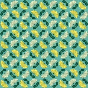 Normal scale • Spring floral - green, yellow & turquoise