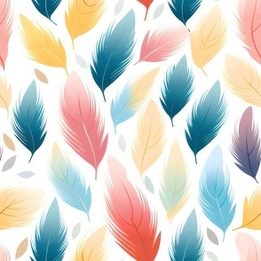 Boho Rainbow Feathers - medium