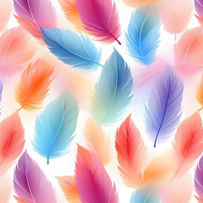 Rainbow Feathers - large