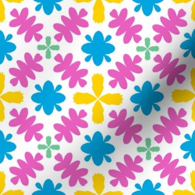 Jolly Jumble // medium print // Multicolored Playful Shapes on Laser White