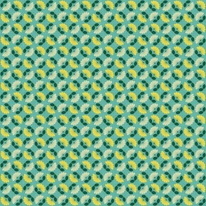 Small scale • Spring floral - green, yellow & turquoise