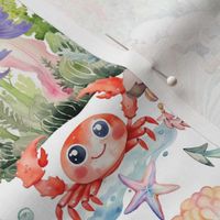 Watercolor Under The Sea Ocean Animals Baby Nursery