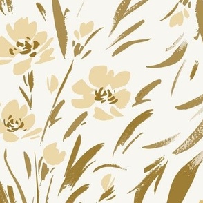 Watercolor Floral, Flora Mustard
