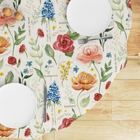 Floriography Cottagecore Wildflower Floral in Off White by Audrey Jeanne