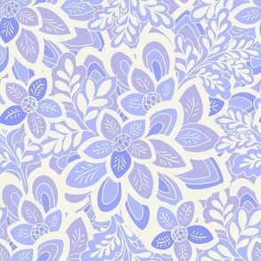 Bohemian Dreams Winter Floral in Blue by Jac Slade