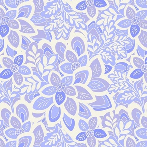 Bohemian Dreams Winter Floral in Blue by Jac Slade