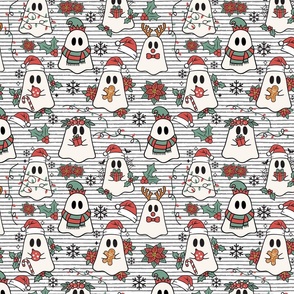 Spooky Christmas Stripe Background Small Scale