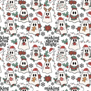 Making Spirits Bright Spooky Christmas White Background Small Scale