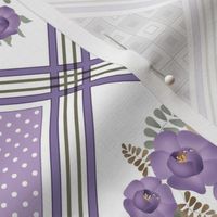 Lilac and black pattern in patchwork style