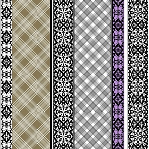 Striped rustic boho pattern made from colorful patches