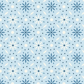 Brightstar Blue Flower Block Print