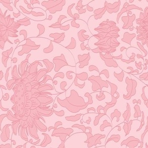 Rotated - Chinoiserie Vines in Pastel Pink