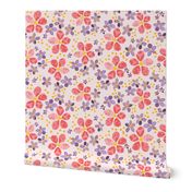 400 $ - Jumbo scale Roses are red, violets are blue -language of flowers watercolor for wallpaper, bed linen, curtains and apparel