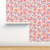 400 $ - Jumbo scale Roses are red, violets are blue -language of flowers watercolor for wallpaper, bed linen, curtains and apparel