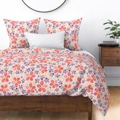 400 $ - Jumbo scale Roses are red, violets are blue -language of flowers watercolor for wallpaper, bed linen, curtains and apparel