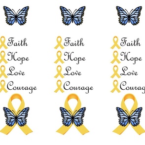 Gold Ribbons & Blue Butterflies - faith hope love courage word list