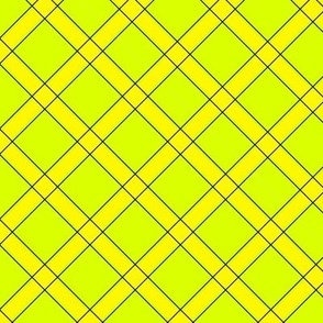 Bright yellow green neon plaid