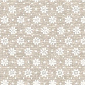 Japanese flowers dots stars taupe