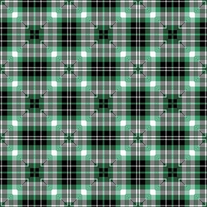 Green, white and black tartan squares / medium