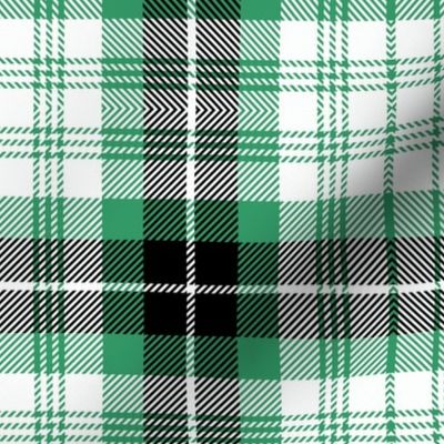Green, white and black  traditional tartan/  large