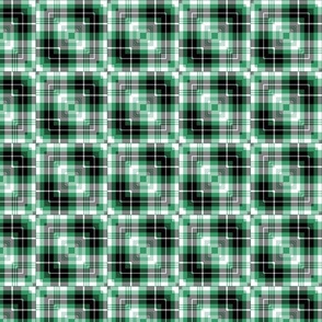 Green, white and black tartan tiles / small