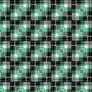 Green and black tartan tiles / small