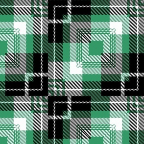 Green and black tartan tiles/ large