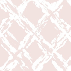 painterly diamond geometric/white on petal pink/large