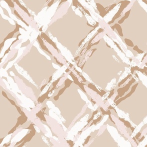 painterly diamond geometric/neutral tan/large