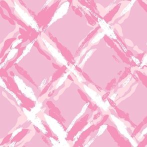 painterly diamond geometric/shades of pink/large