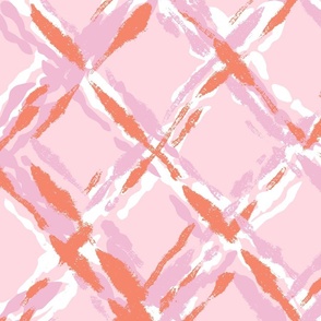 painterly diamond geometric/pink and coral/large