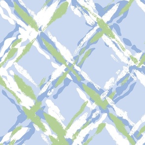 painterly diamond geometric/green and blue/large