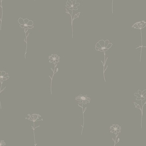 Scandinavian Wildflowers - Moody Green