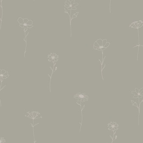 Scandinavian Wildflowers - Moody Sage Green