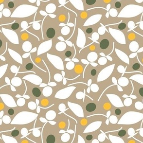 Flowers Buds Earth Tones-01 6in x 6in