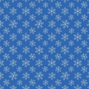 Holiday Christmas Snowflakes Minimal Retro Bold Blue
